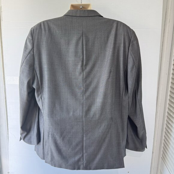 Calvin Klein SLIM Mens Sport Coat 48R Jacket Two Button Gray Wool Solid - Picture 2 of 8